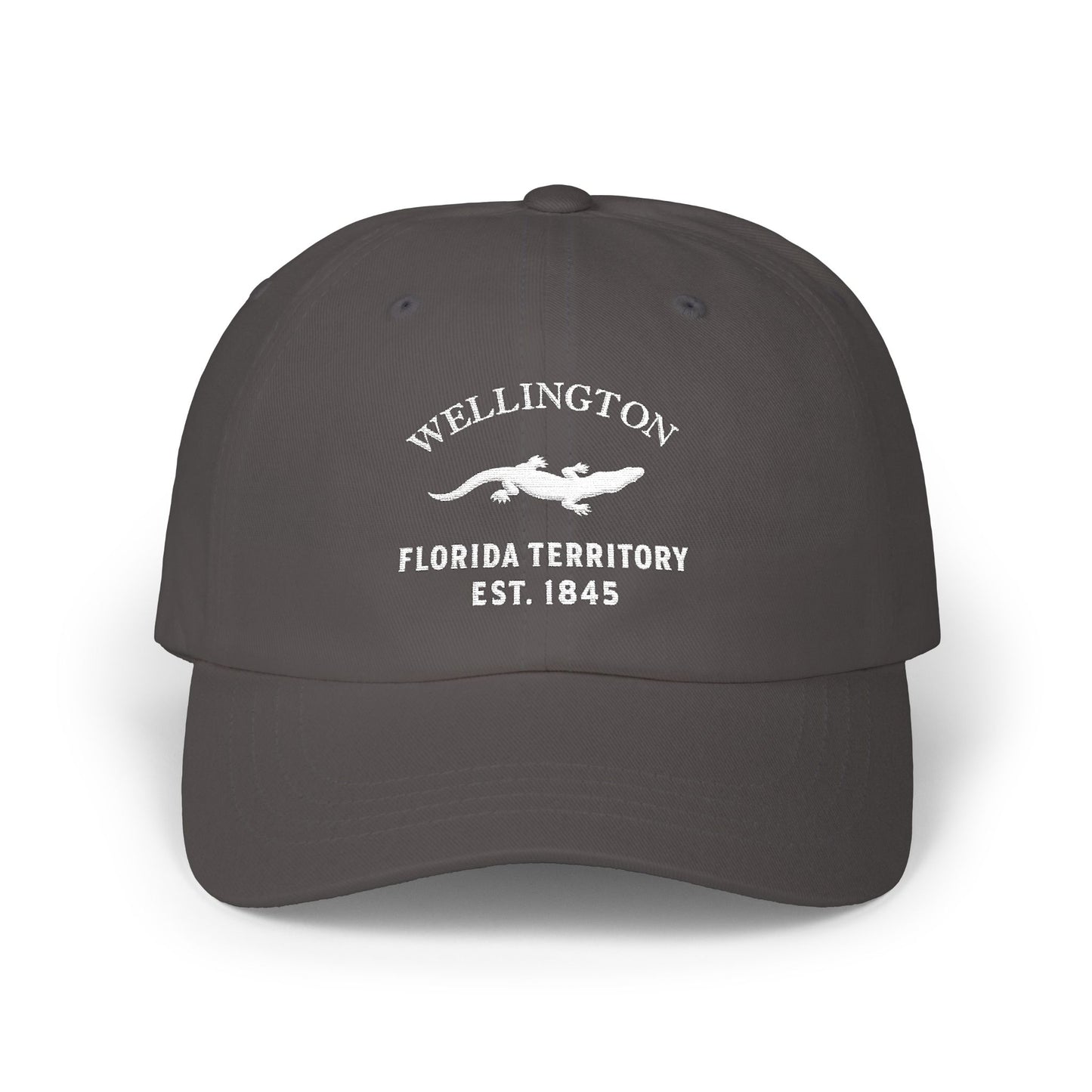 Wellington Florida Classic Embroidered Vintage Retro Cotton Cap - White Logo