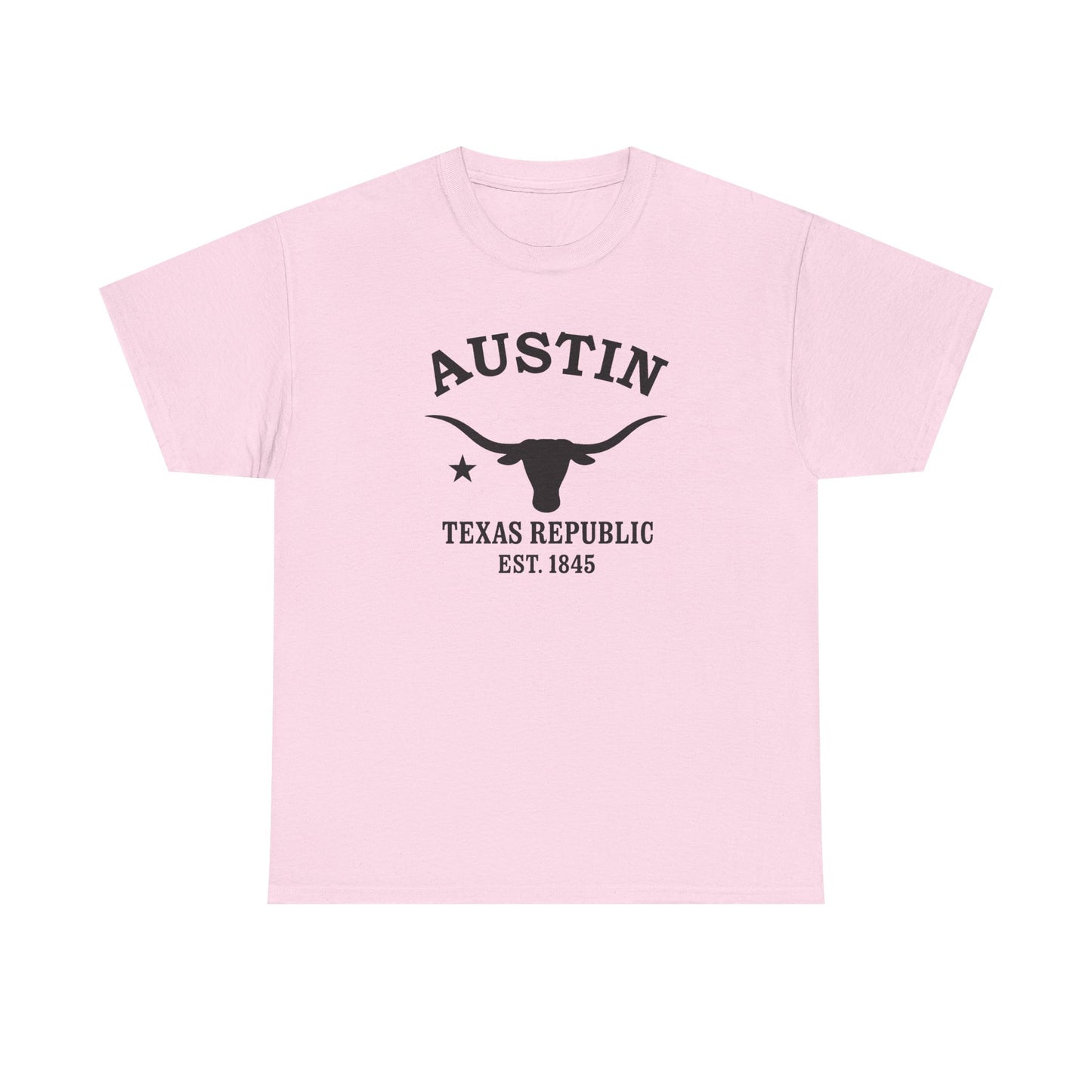 Austin Texas Vintage Retro Unisex Heavy Cotton Tee - Black Logo