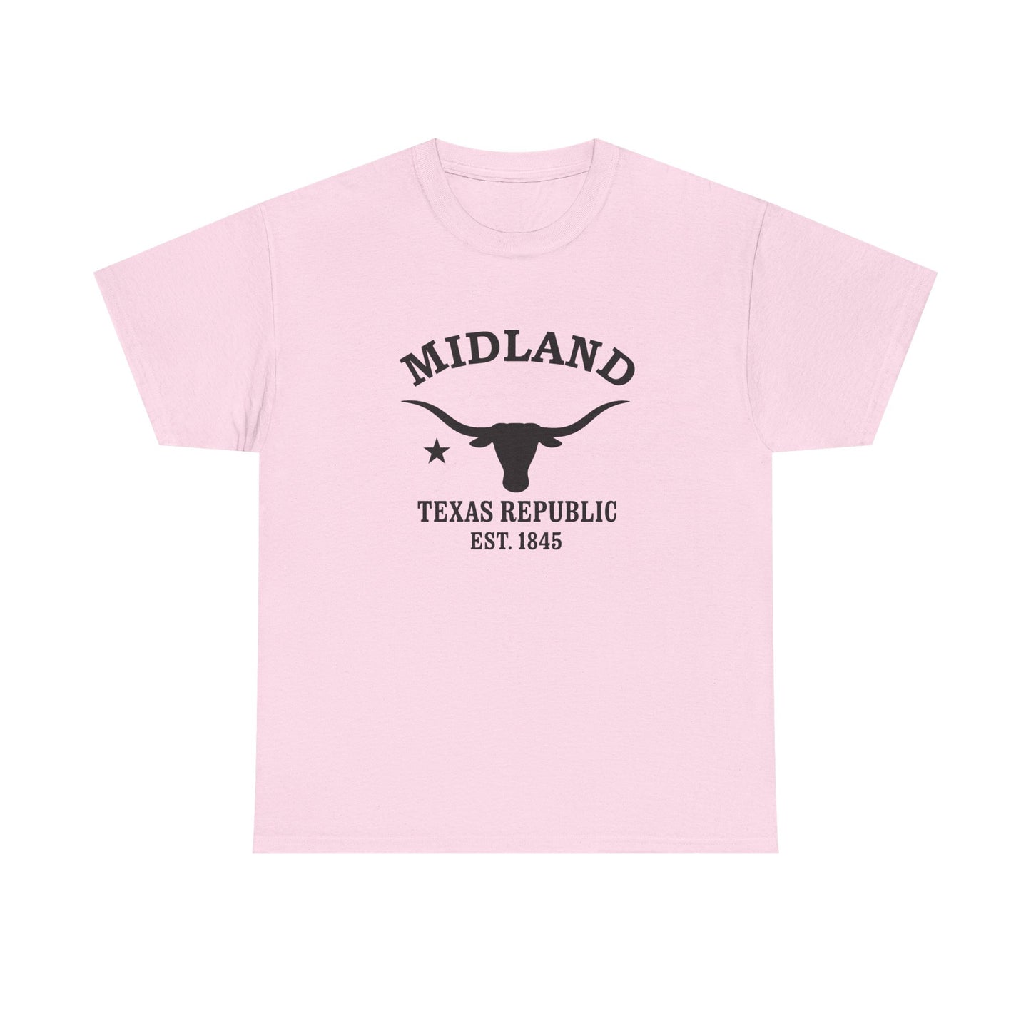 Midland Texas Vintage Retro Unisex Heavy Cotton Tee - Black Logo