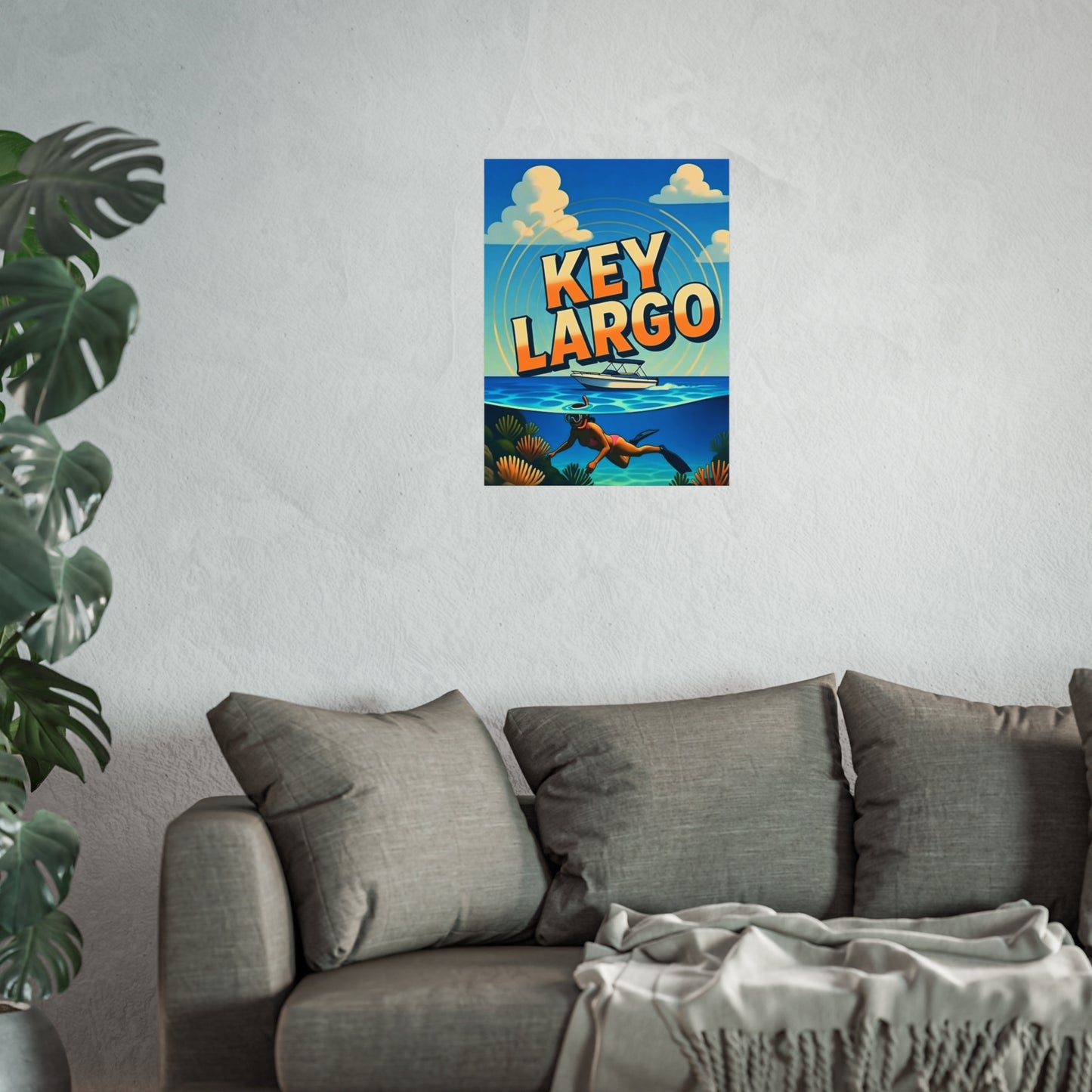 Key Largo Florida Vintage Retro Giclée Print Art Series Poster