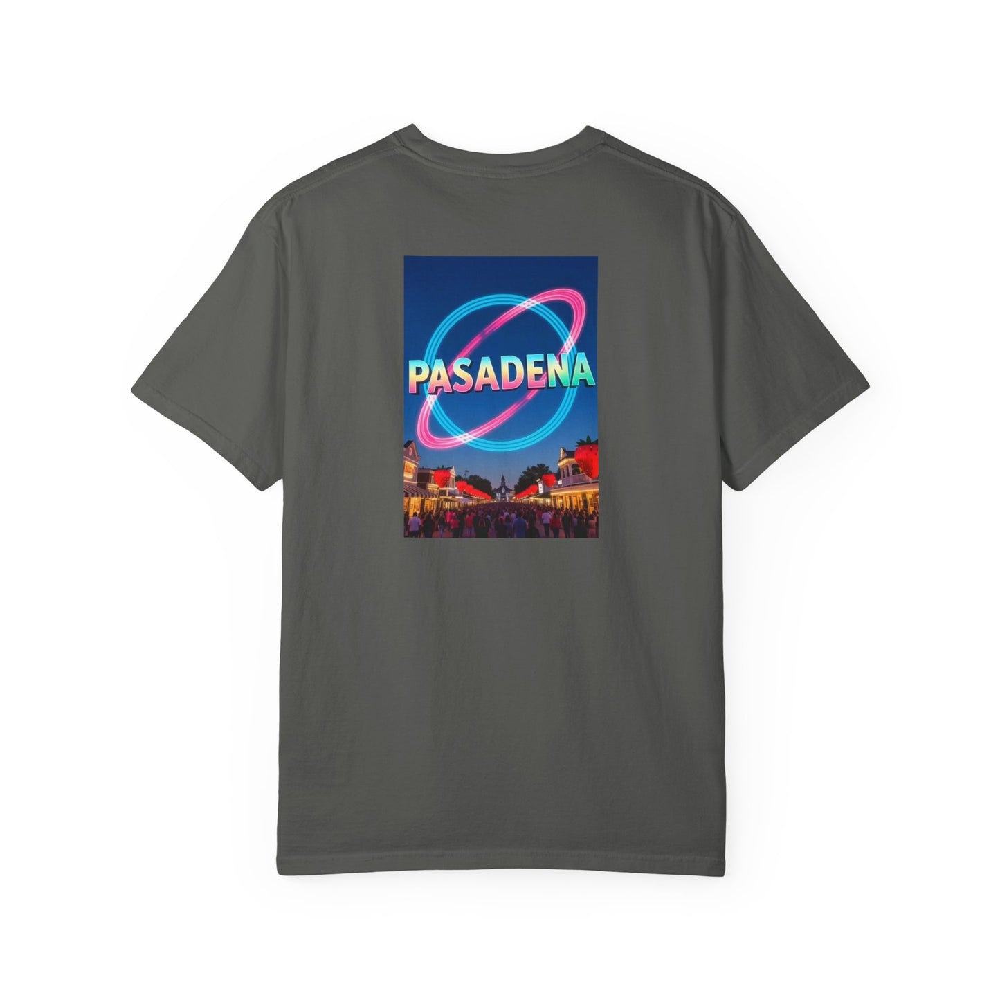 Pasadena Texas Vintage Retro Back Printed Art Series Cotton Tee - Black Logo