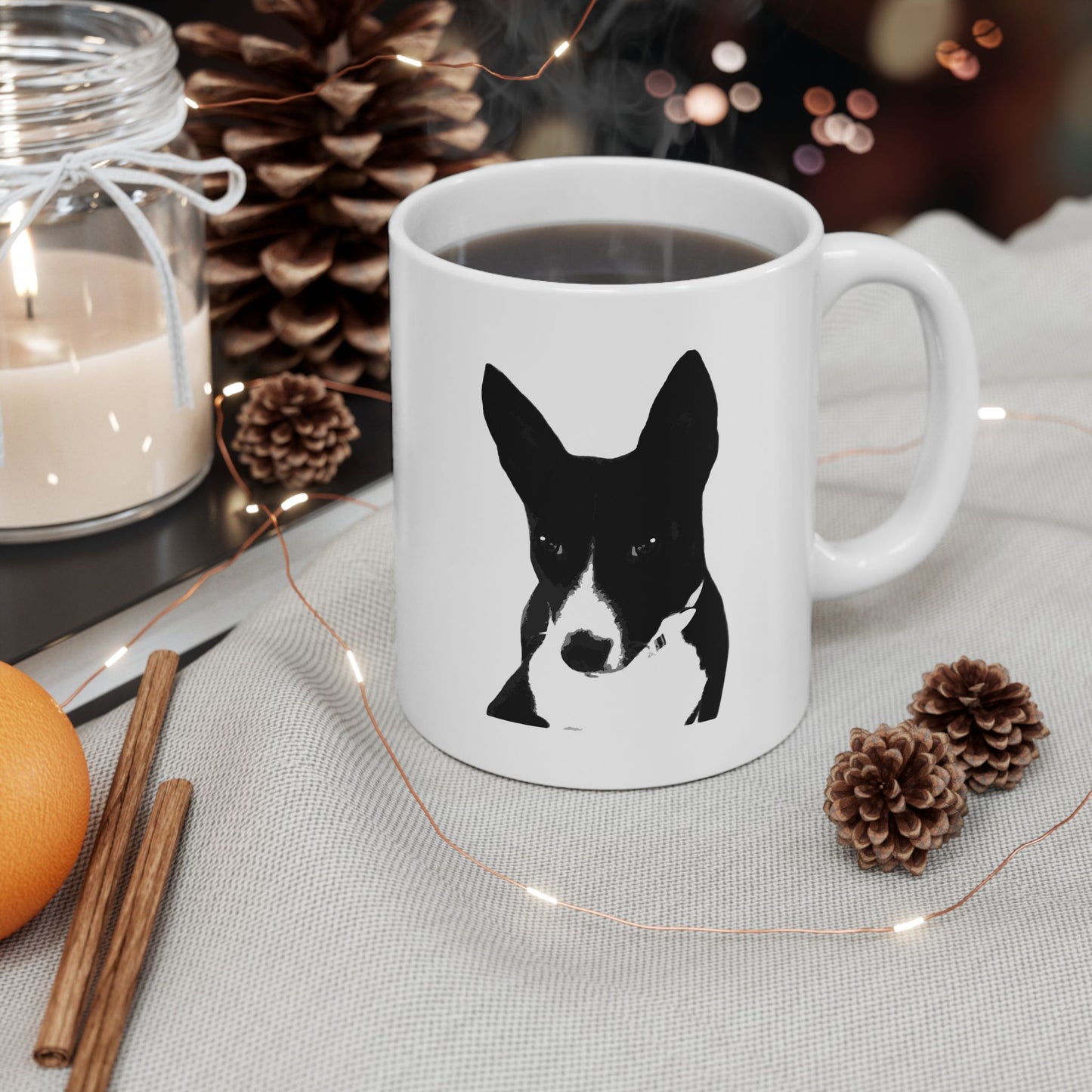 A Life Well Lived Basenji Retro Ceramic Mug - Black Logo