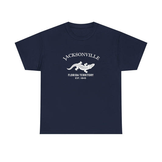 Jacksonville Florida Vintage Retro Unisex Heavy Cotton Tee - White Logo