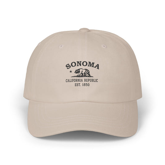 Sonoma California Vintage Retro Embroidered Cotton Cap - Black Logo