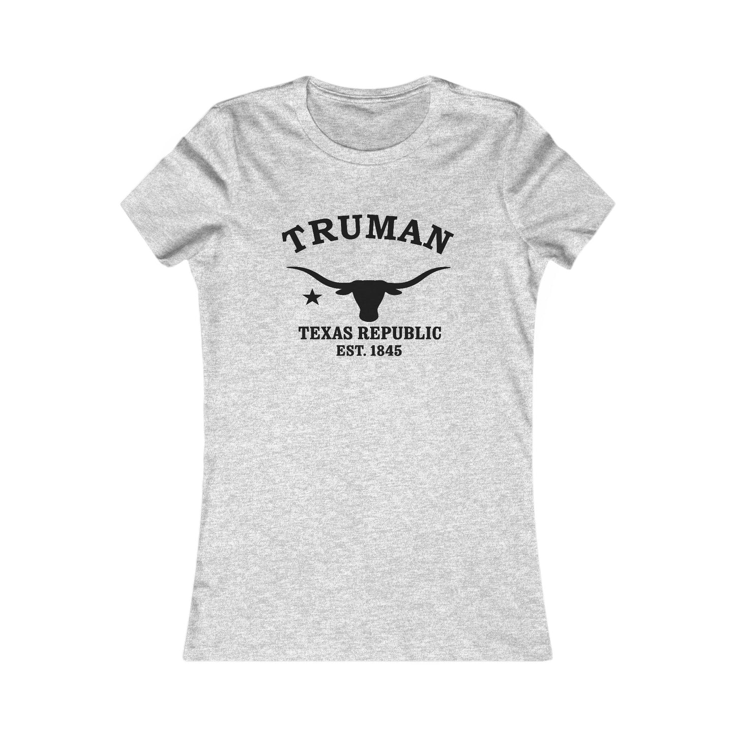 Truman Texas Vintage Retro Womens Fitted Ringspun Cotton Tee - Black Logo