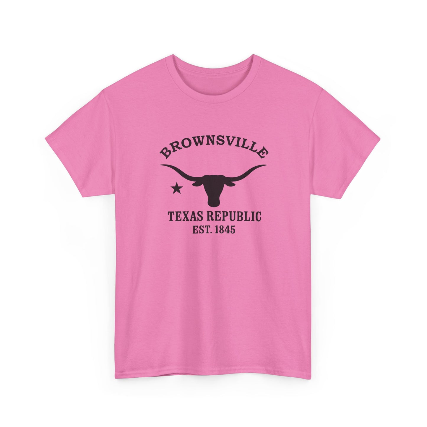 Brownsville Texas Vintage Retro Unisex Heavy Cotton Tee - Black Logo