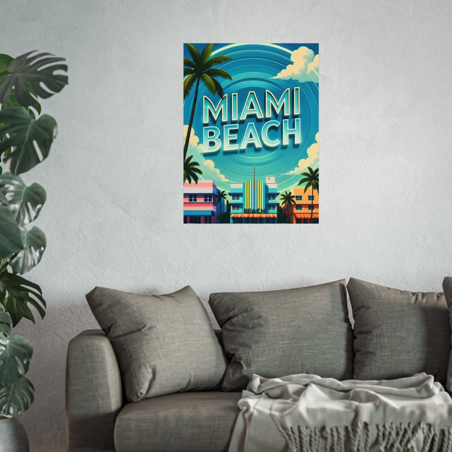 Miami Beach Florida Vintage Retro Giclée Print Art Series Poster