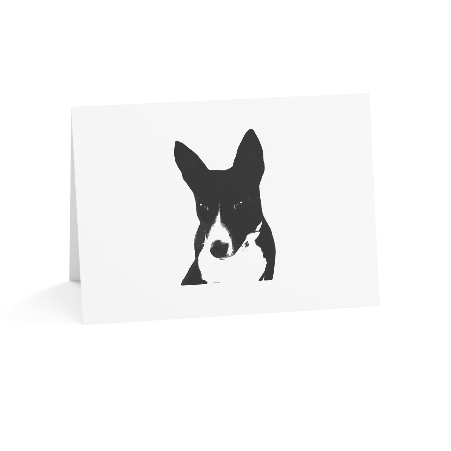 A Life Well Lived Basenji Retro Thank You Card Set - Black Logo