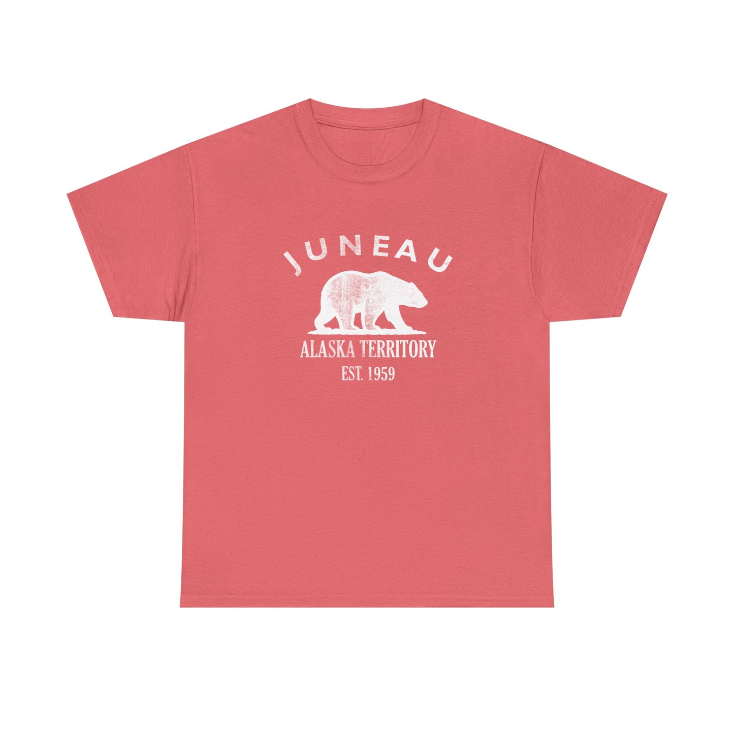 Juneau Alaska Vintage Retro Unisex Heavy Cotton Tee - White Logo