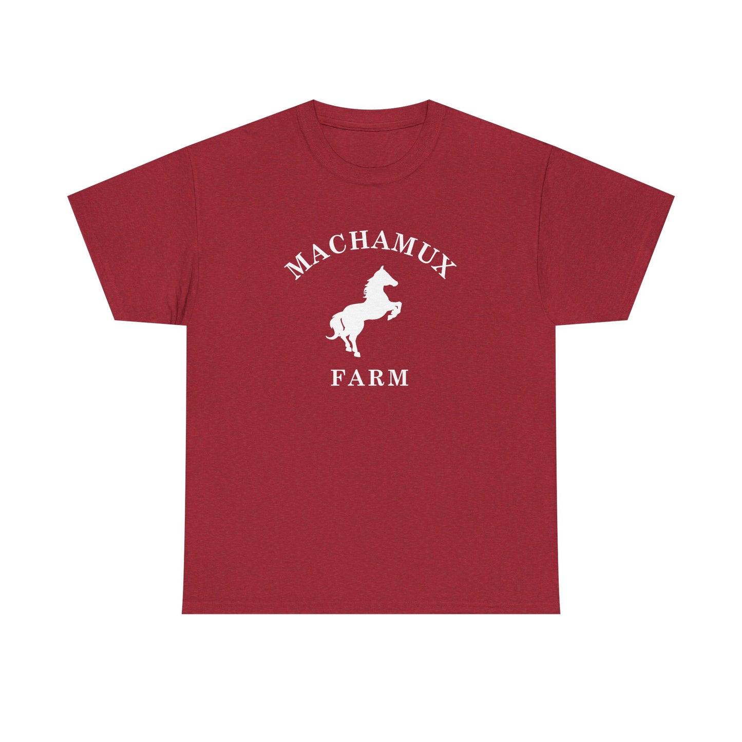 Machamux Farm Vintage Retro Unisex Heavy Cotton Tee - White Logo