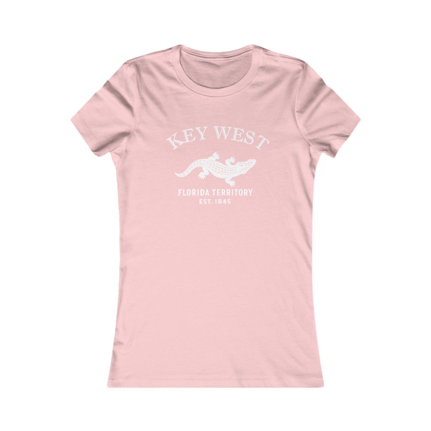 Key West Florida Vintage Retro Womens Fitted Ringspun Cotton Tee - White Logo