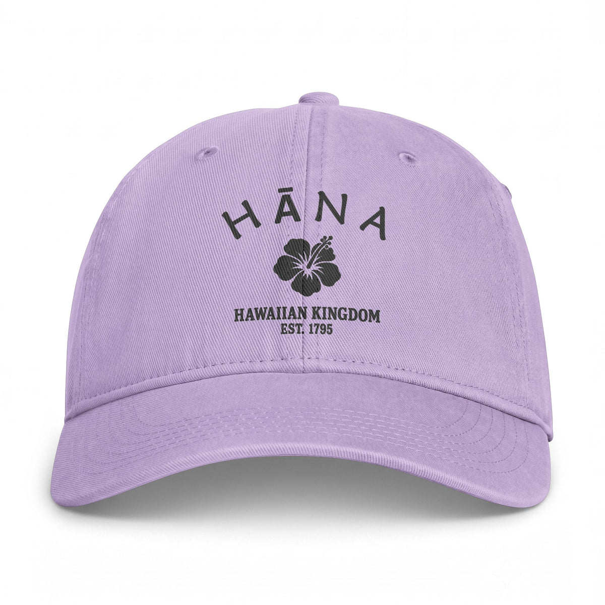 Hana Hawaii Distressed Cotton Cap - Charcoal Print Logo