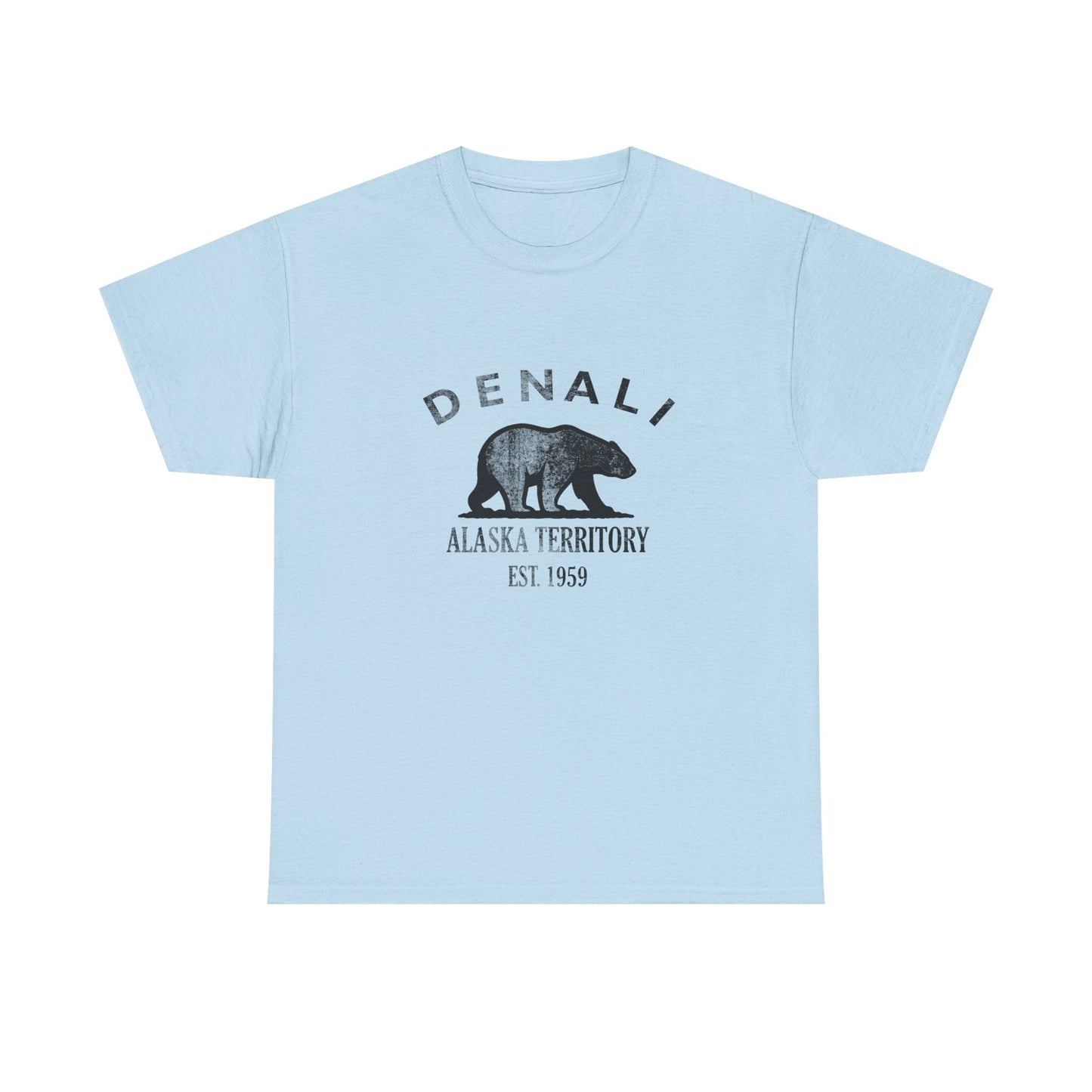 Denali Alaska Vintage Retro Unisex Heavy Cotton Tee - Black Logo