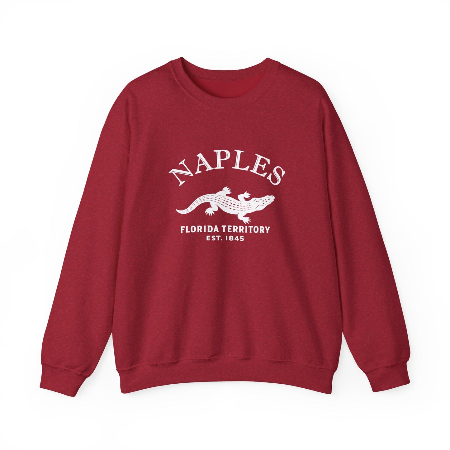 Naples Florida Vintage Retro Unisex Heavy Crewneck Sweatshirt - White Logo
