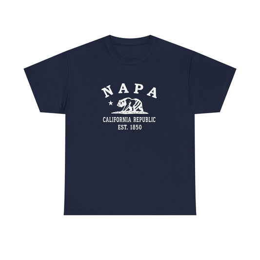 Napa California Vintage Retro Unisex Heavy Cotton Tee - White Logo