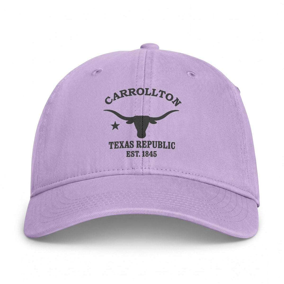 Carrollton Texas Distressed Cotton Cap - Charcoal Print Logo