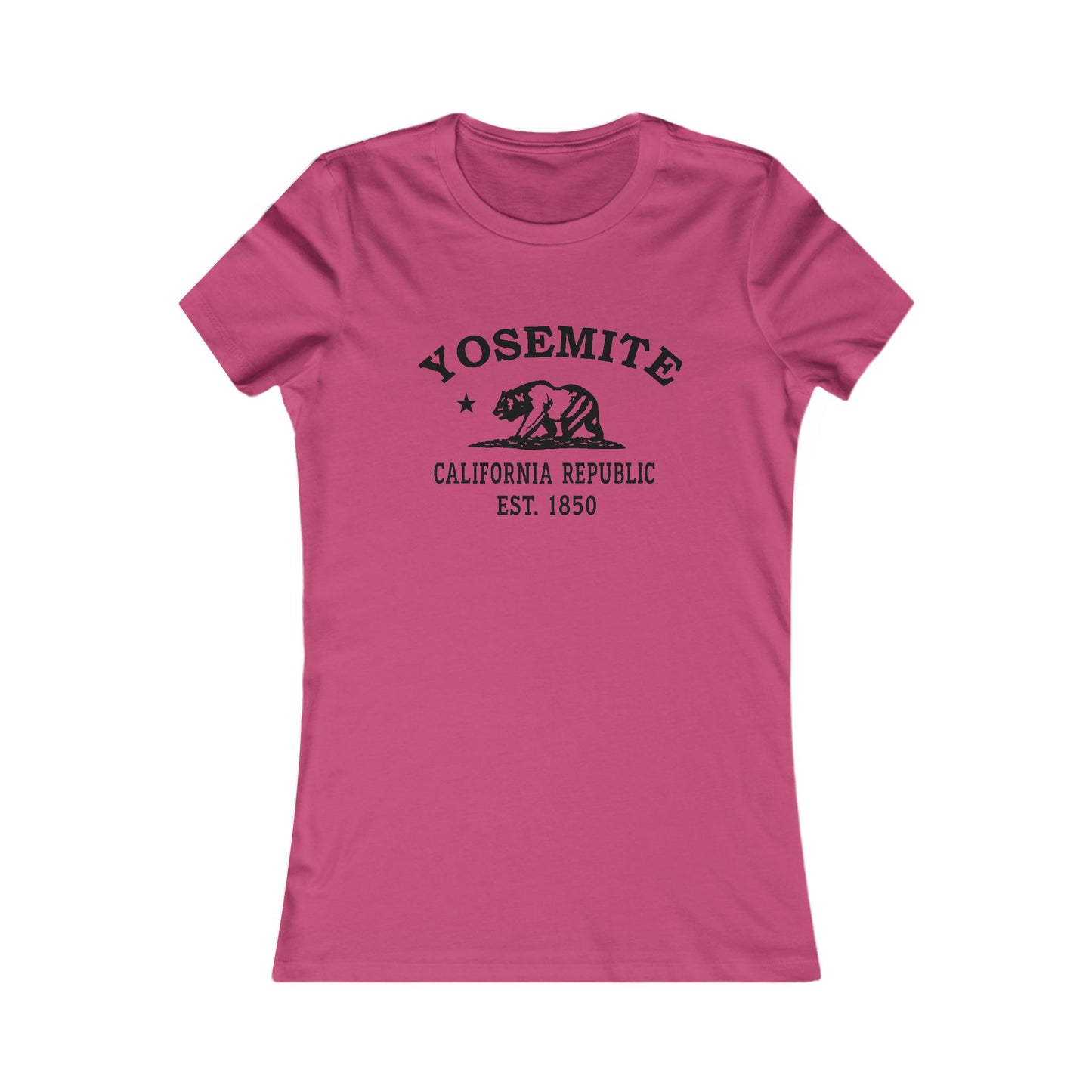 Yosemite California Vintage Retro Womens Fitted Ringspun Cotton Tee - Black Logo
