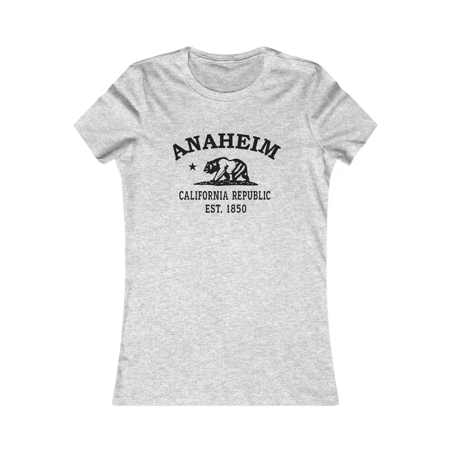Anaheim California Vintage Retro Womens Fitted Ringspun Cotton Tee - Black Logo