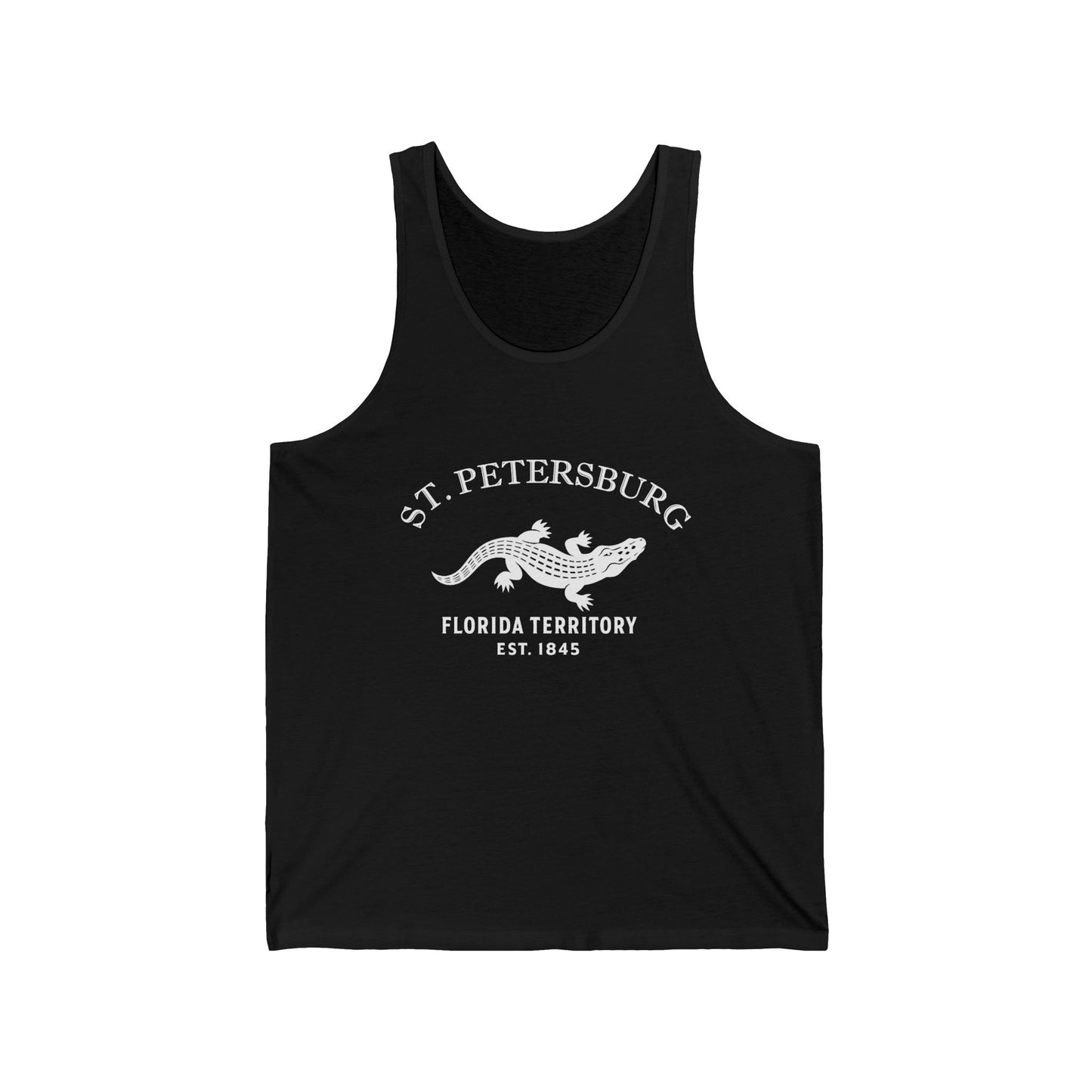 St Petersburg Florida Vintage Retro Unisex Cotton Jersey Tank Top - White Logo