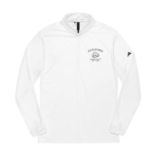 Guilford Connecticut Vintage Retro Quarter-Zip Embroidered Pullover - Black Logo