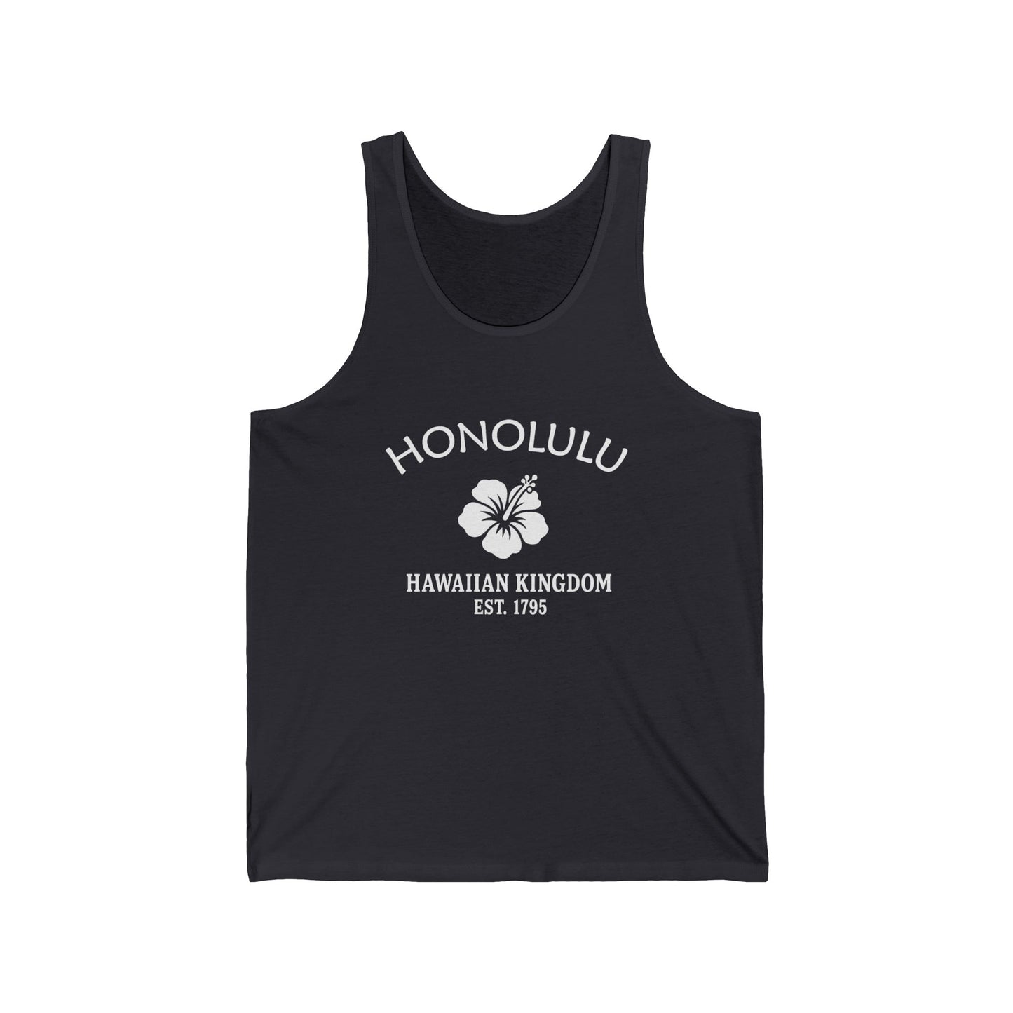 Honolulu Hawaii Vintage Retro Unisex Cotton Jersey Tank Top - White Logo