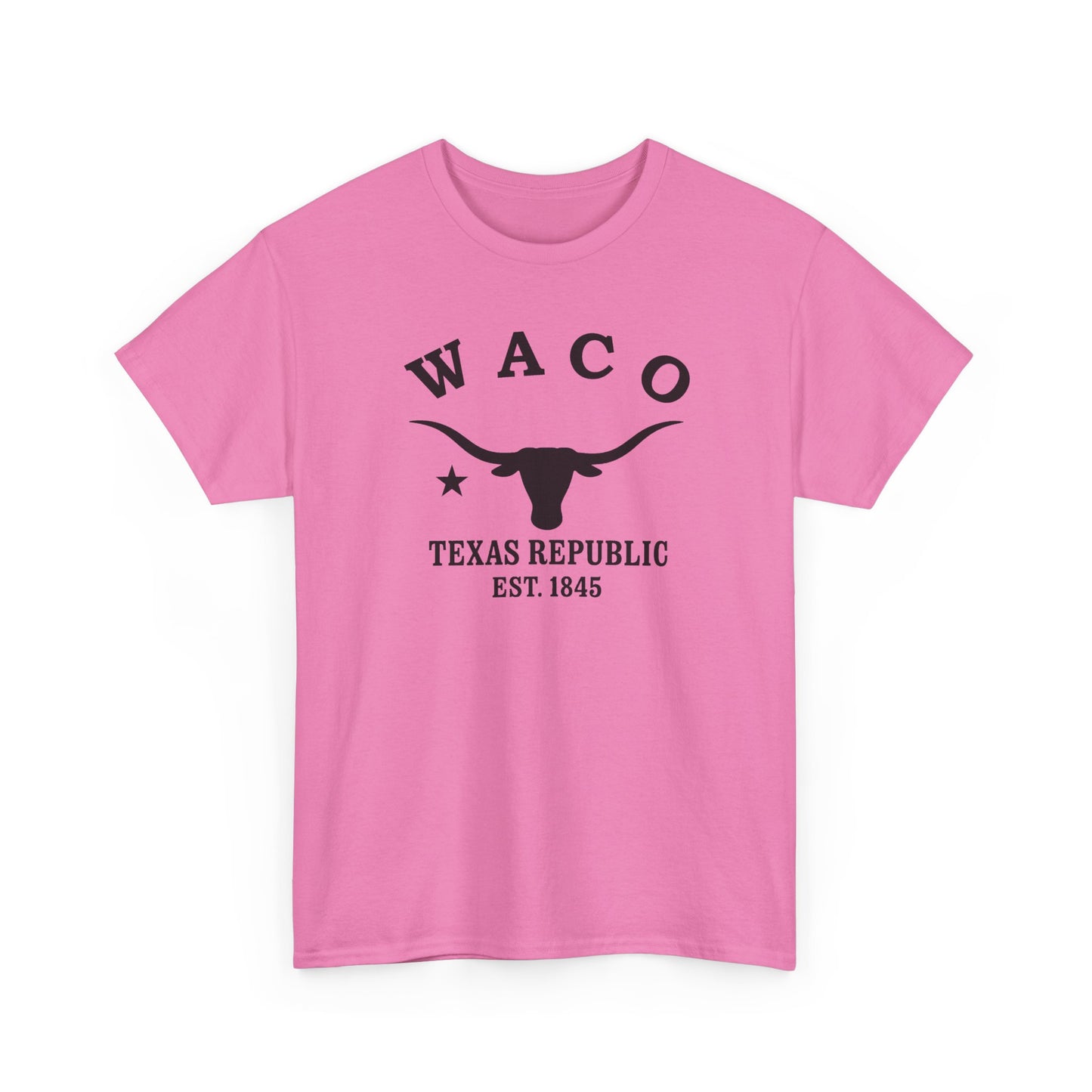 Waco Texas Vintage Retro Unisex Heavy Cotton Tee - Black Logo