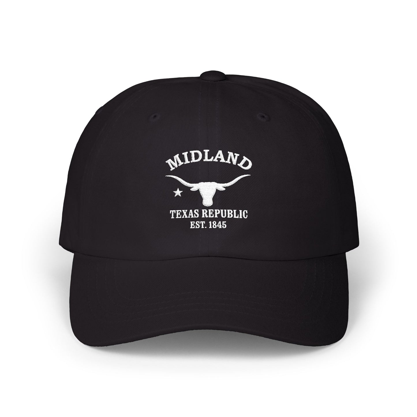 Midland Texas Classic Embroidered Cotten Cap - White Logo