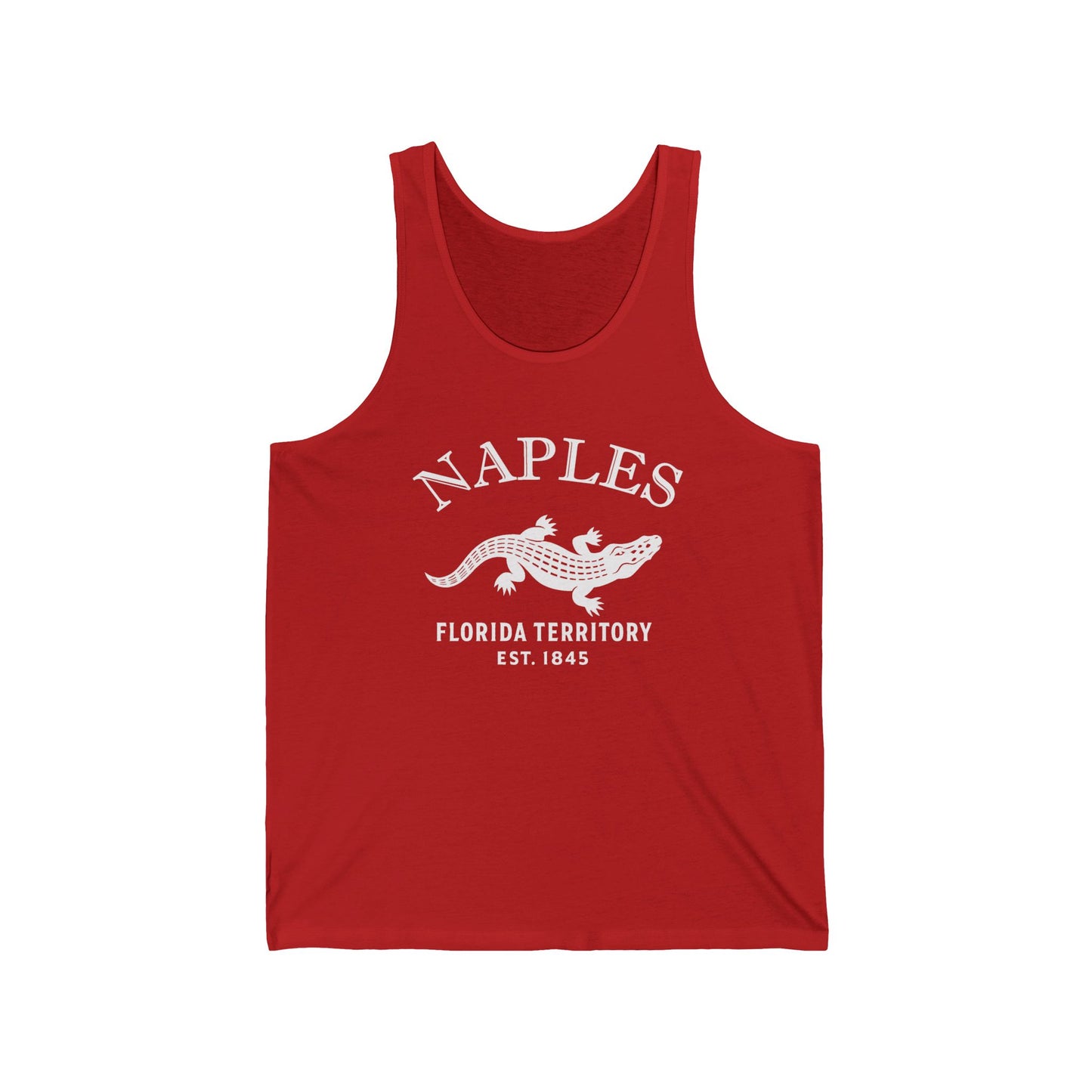 Naples Florida Unisex Cotton Jersey Tank Top - White Logo