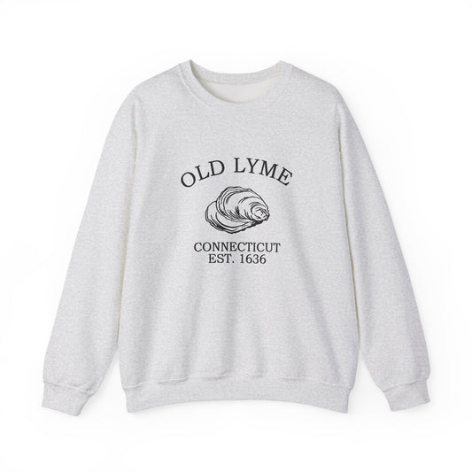 Old Lyme Connecticut Vintage Retro Unisex Heavy Crewneck Sweatshirt - Black Logo