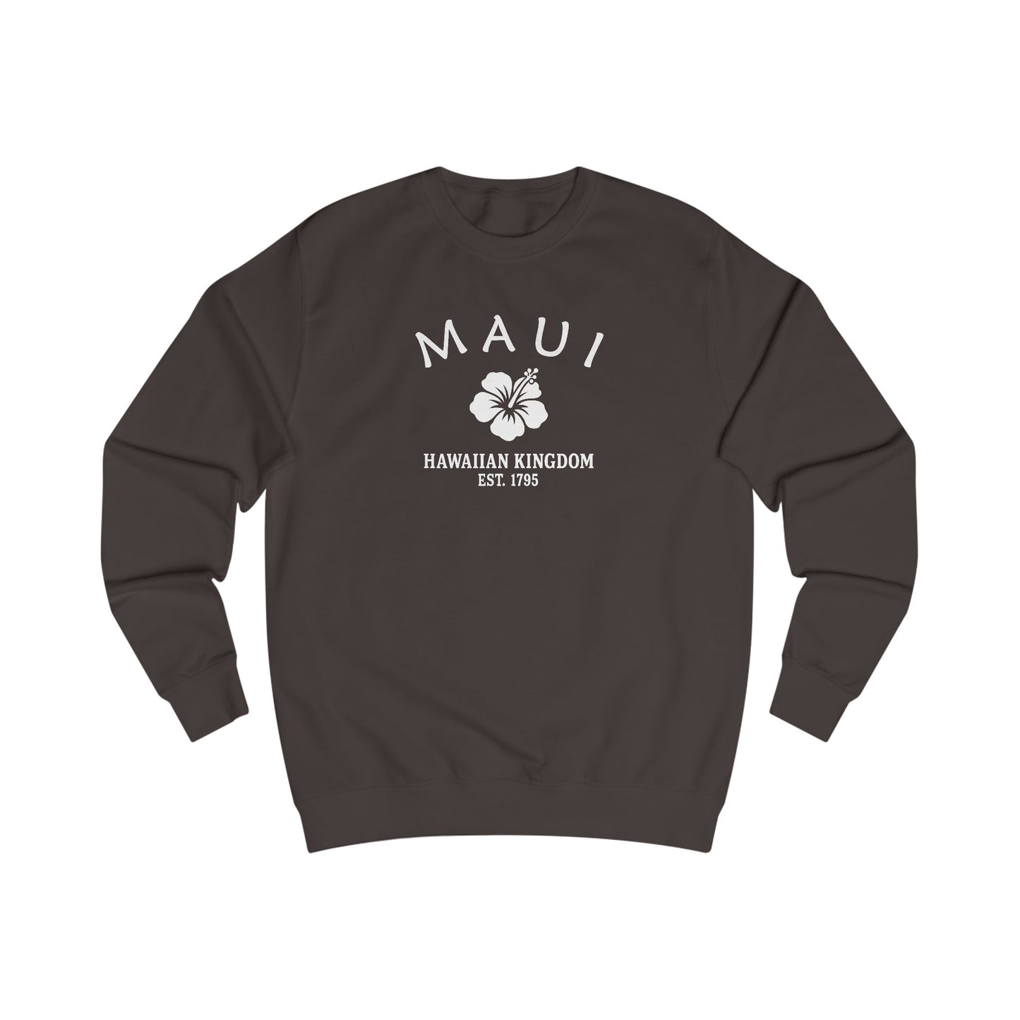Maui Hawaii Vintage Retro Premium Crewneck Sweatshirt - White Logo - Bottle Green
