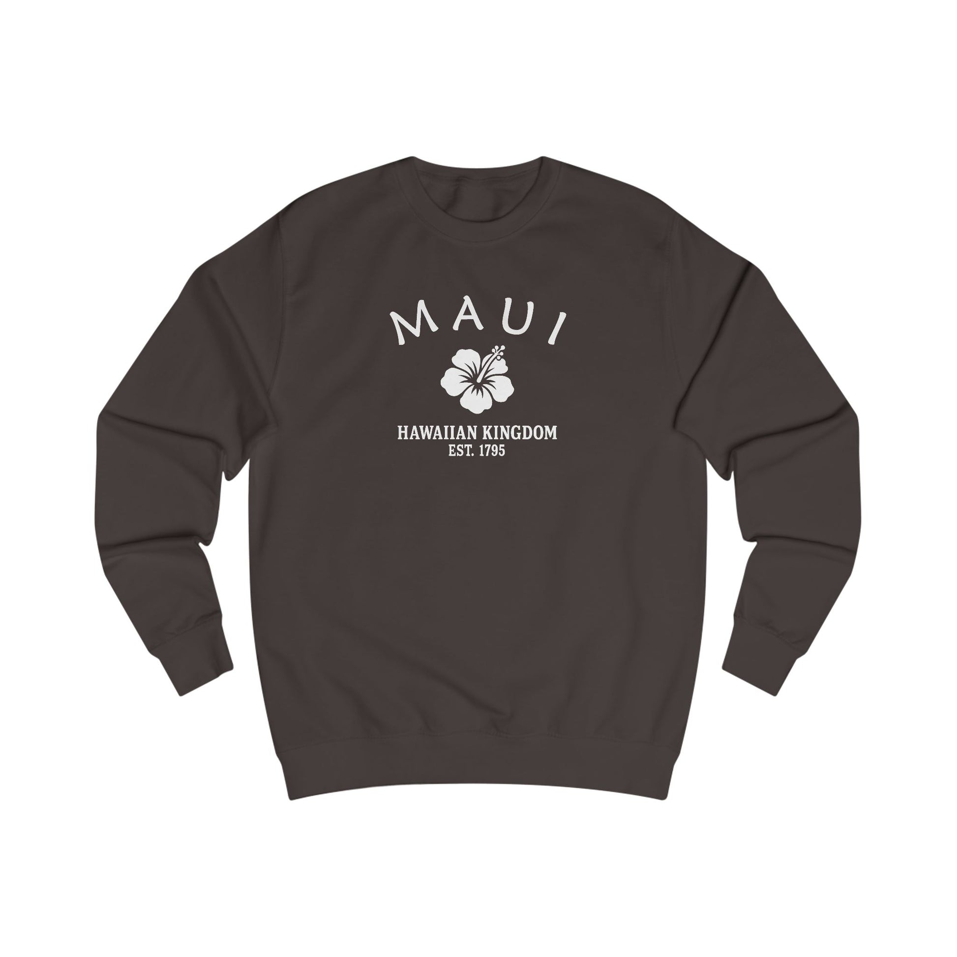 Maui Hawaii Vintage Retro Premium Crewneck Sweatshirt - White Logo - Bottle Green