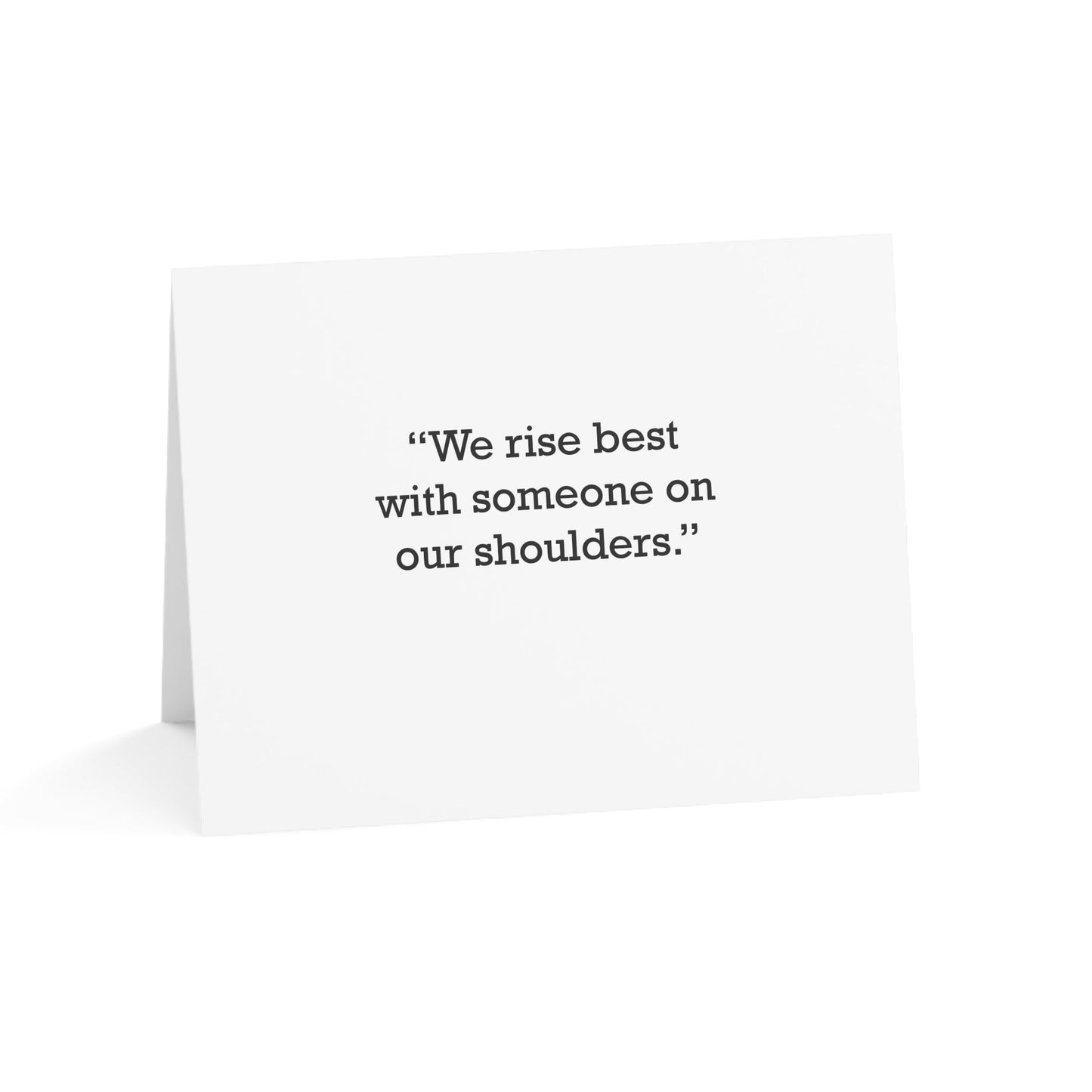 Quote 33 We Rise Best Vintage Retro Thank You Card Set - Black Logo