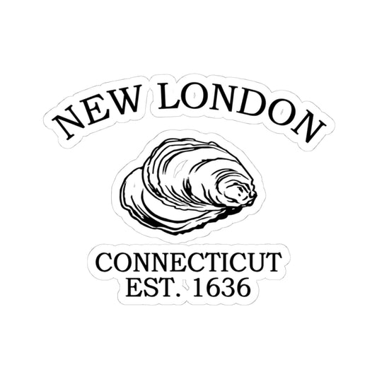 New London Connecticut Vintage Retro Vinyl Sticker - Black Logo