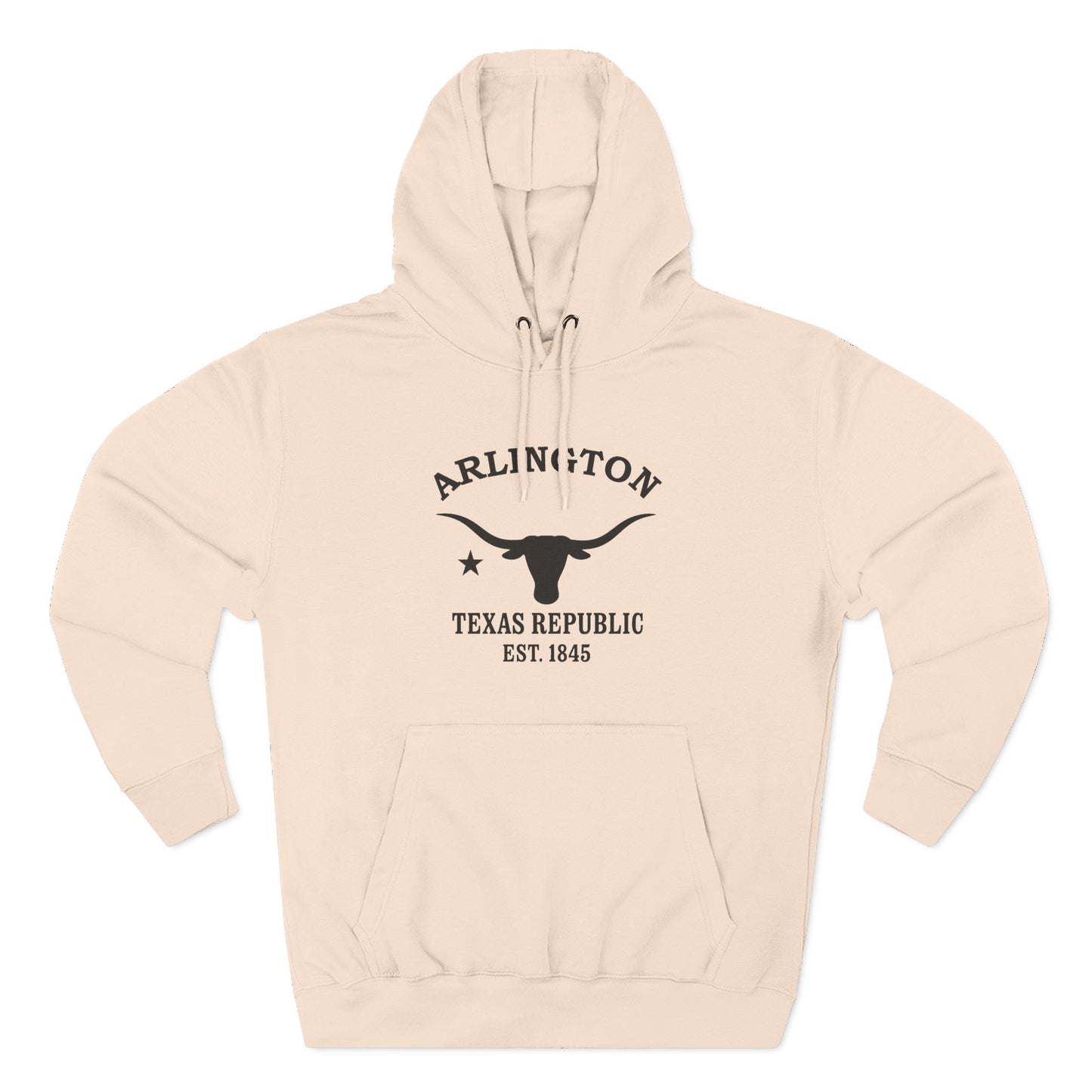Arlington Texas Vintage Retro Unisex Heavy Cotton Hoodie - Black Logo