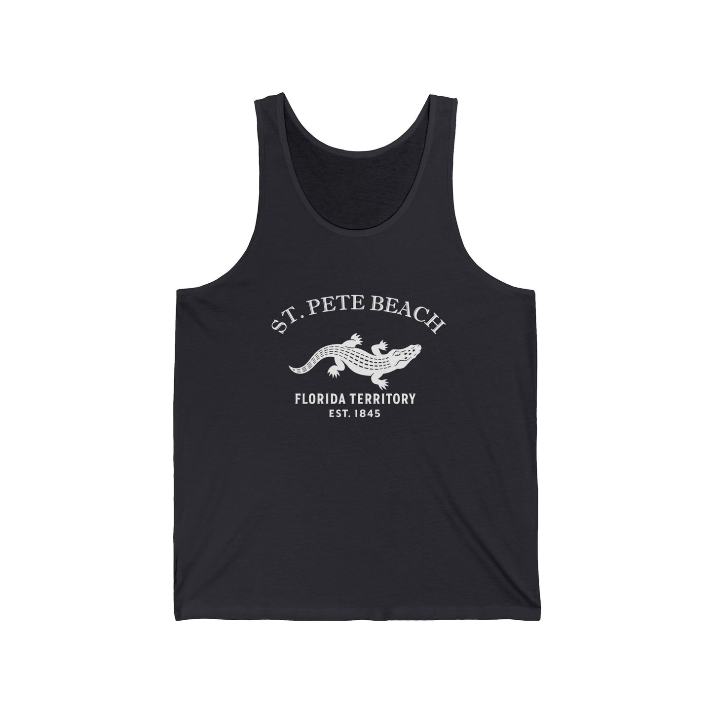 St Pete Beach Florida Vintage Retro Unisex Cotton Jersey Tank Top - White Logo