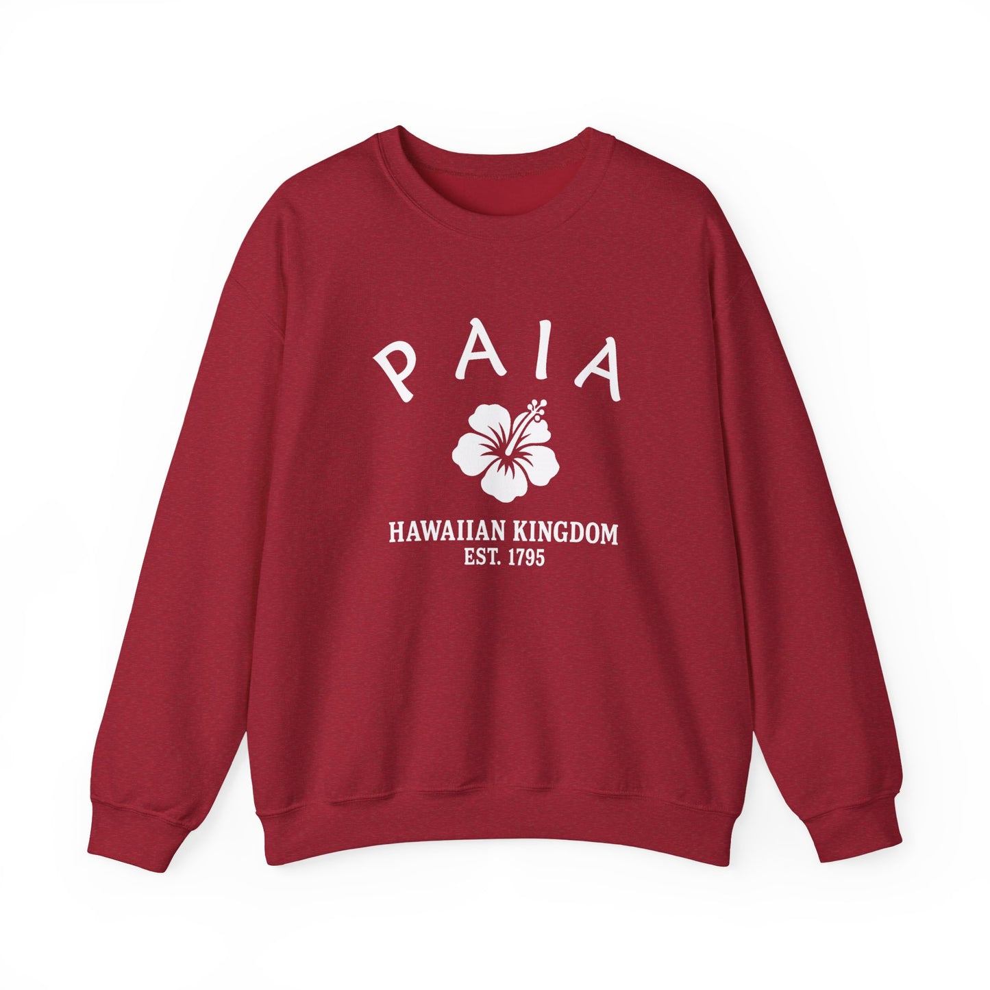 Paia Hawaii Vintage Retro Unisex Heavy Crewneck Sweatshirt - White Logo