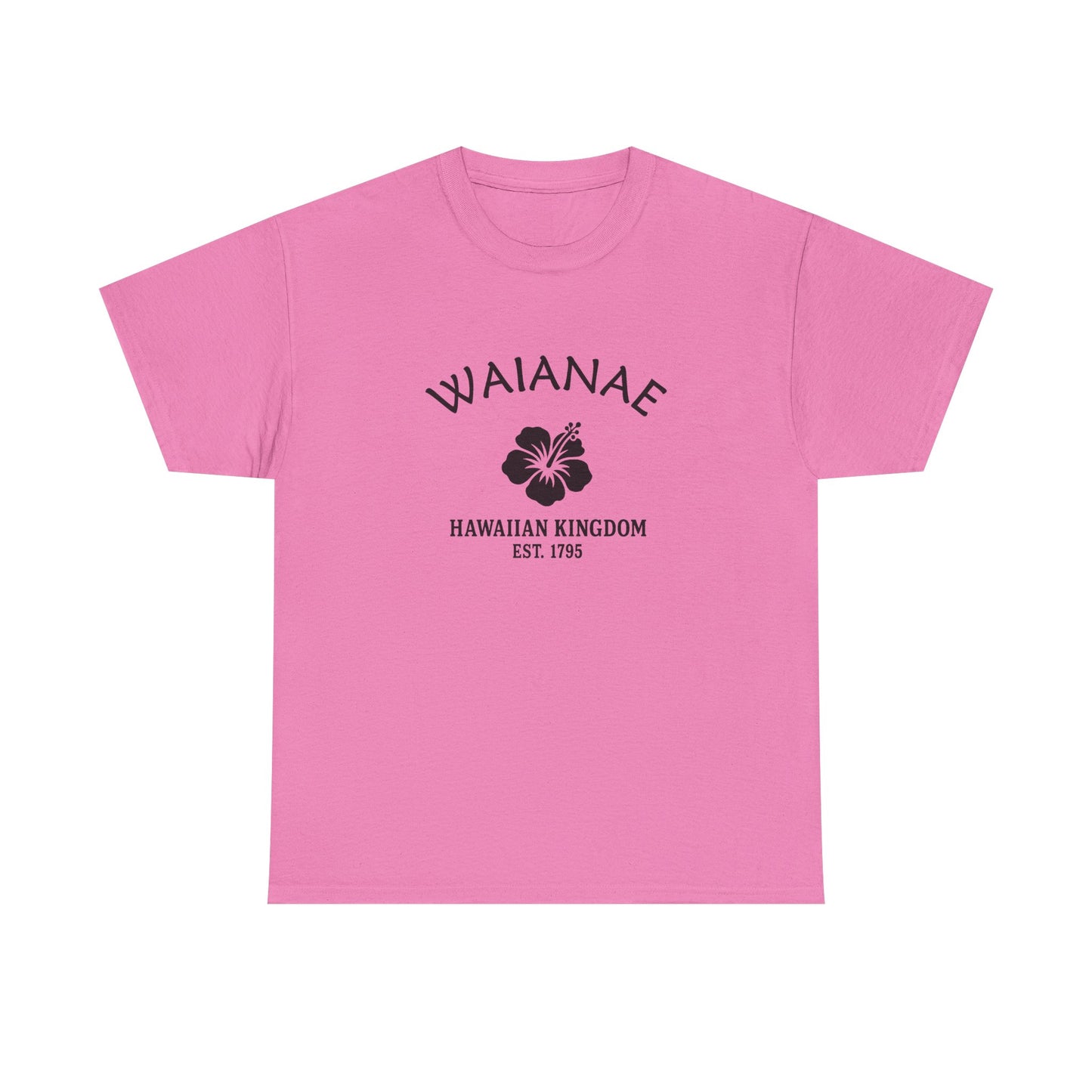 Waianae Hawaii Vintage Retro Unisex Heavy Cotton Tee - Black Logo