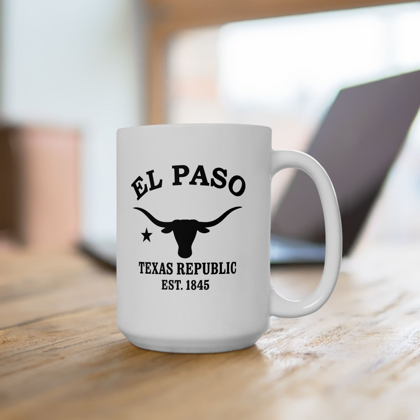 El Paso Texas Vintage Retro Ceramic Mug - Black Logo