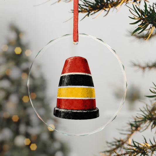 Key West, Florida Holiday Ornament — Ninety Miles, and Not Actually a Buoy — 3-inch faceted crystal glass ornament in white gift box