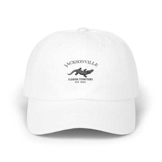 Jacksonville Florida Vintage Retro Embroidered Cotton Cap - Black Logo