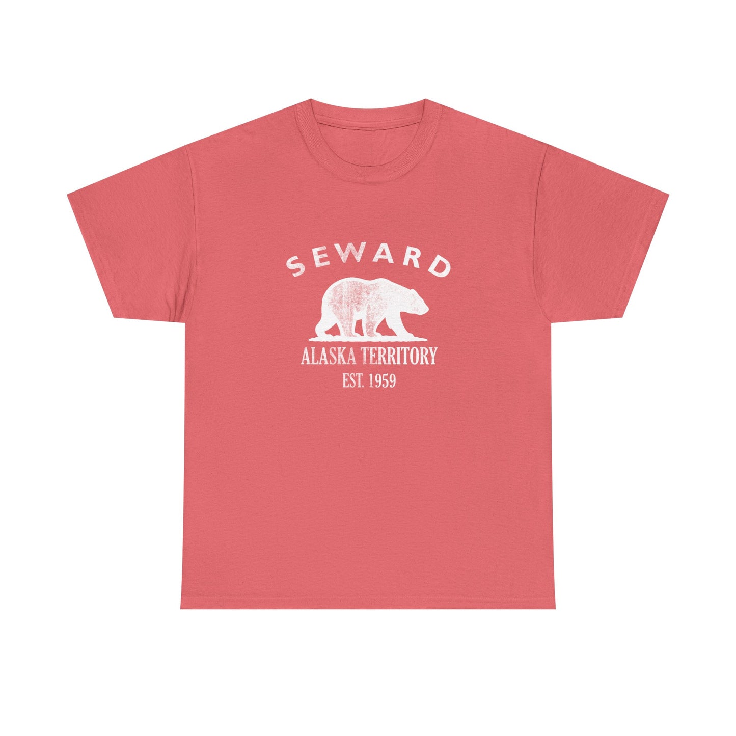 Seward Alaska Vintage Retro Unisex Heavy Cotton Tee - White Logo