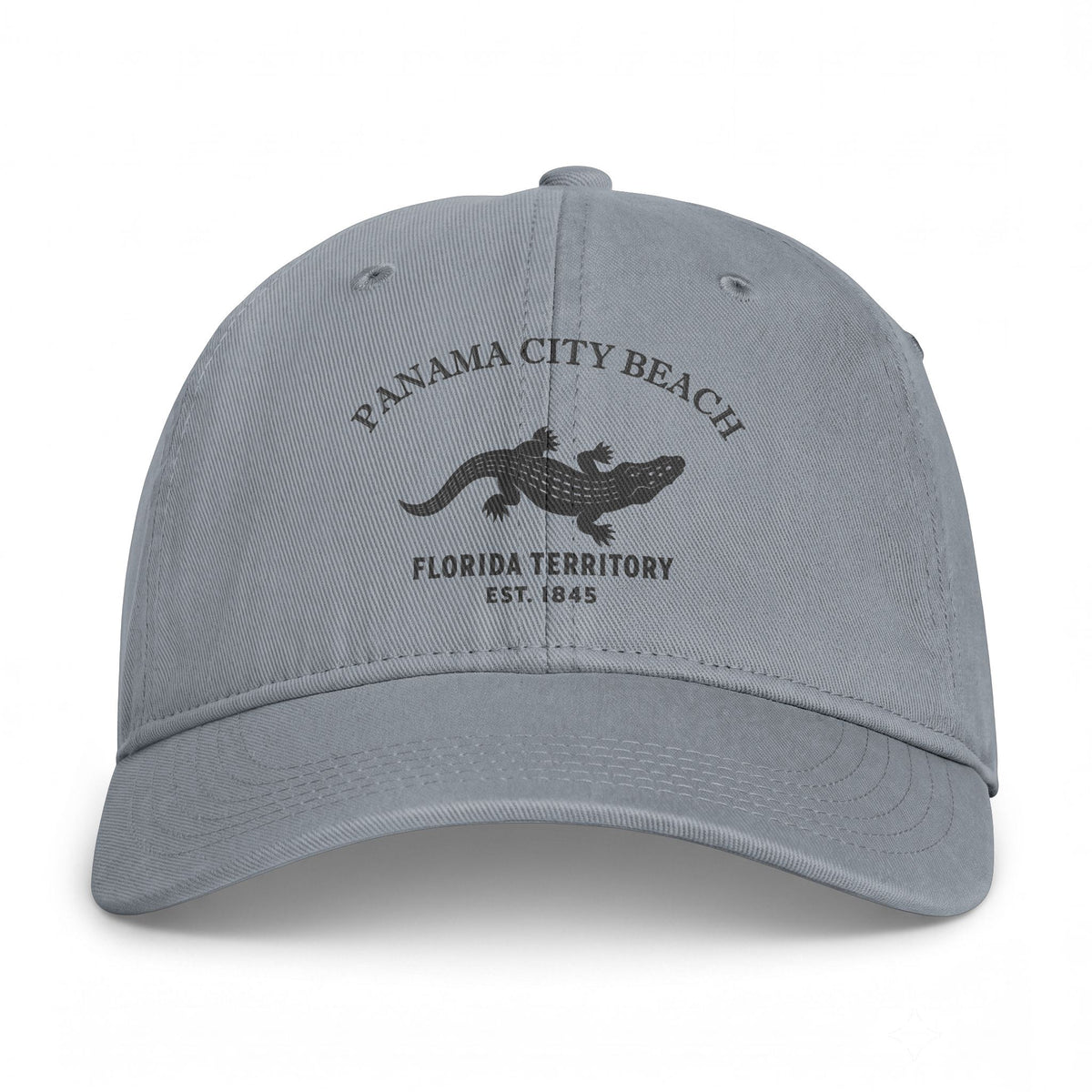 Panama City Beach Florida Distressed Cotton Cap - Charcoal Print Logo