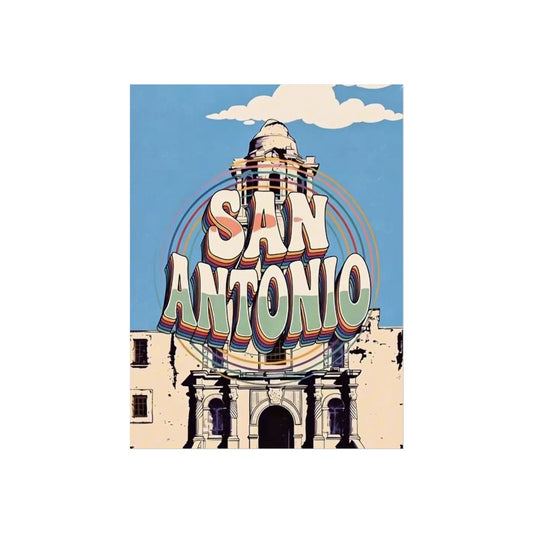 San Antonio Texas Vintage Style Giclée Print Art Series Poster, 24" x 32" (Vertical)