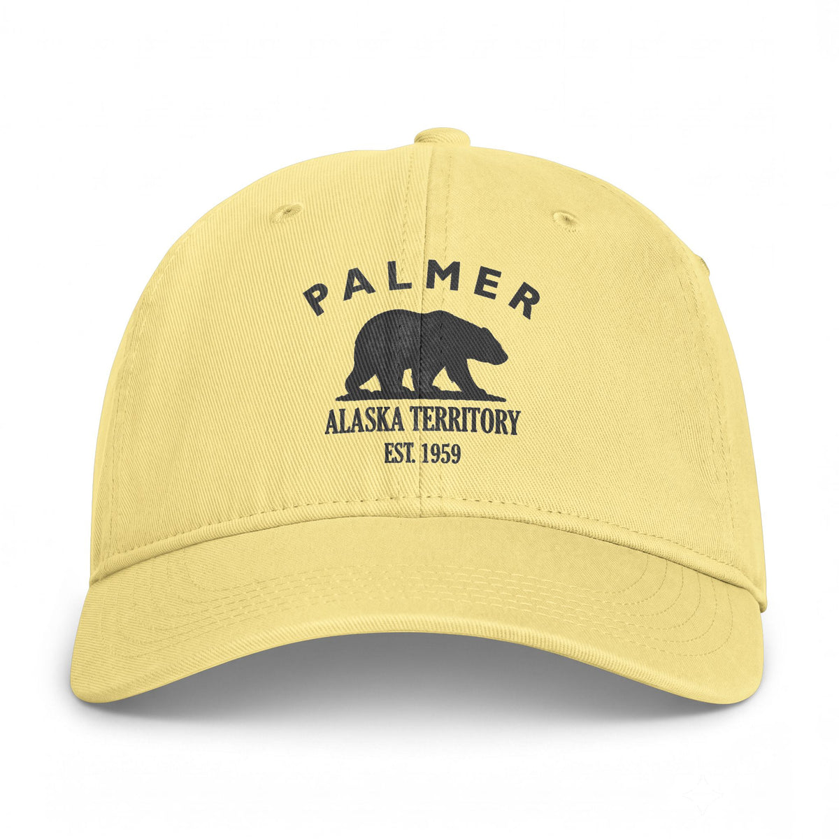 Palmer Alaska Distressed Cotton Cap - Charcoal Print Logo