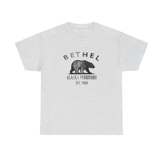Bethel Alaska Vintage Retro Unisex Heavy Cotton Tee - Black Logo