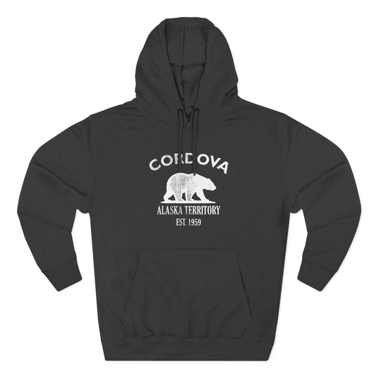 Cordova Alaska Vintage Retro Unisex Heavy Cotton Hoodie - White Logo