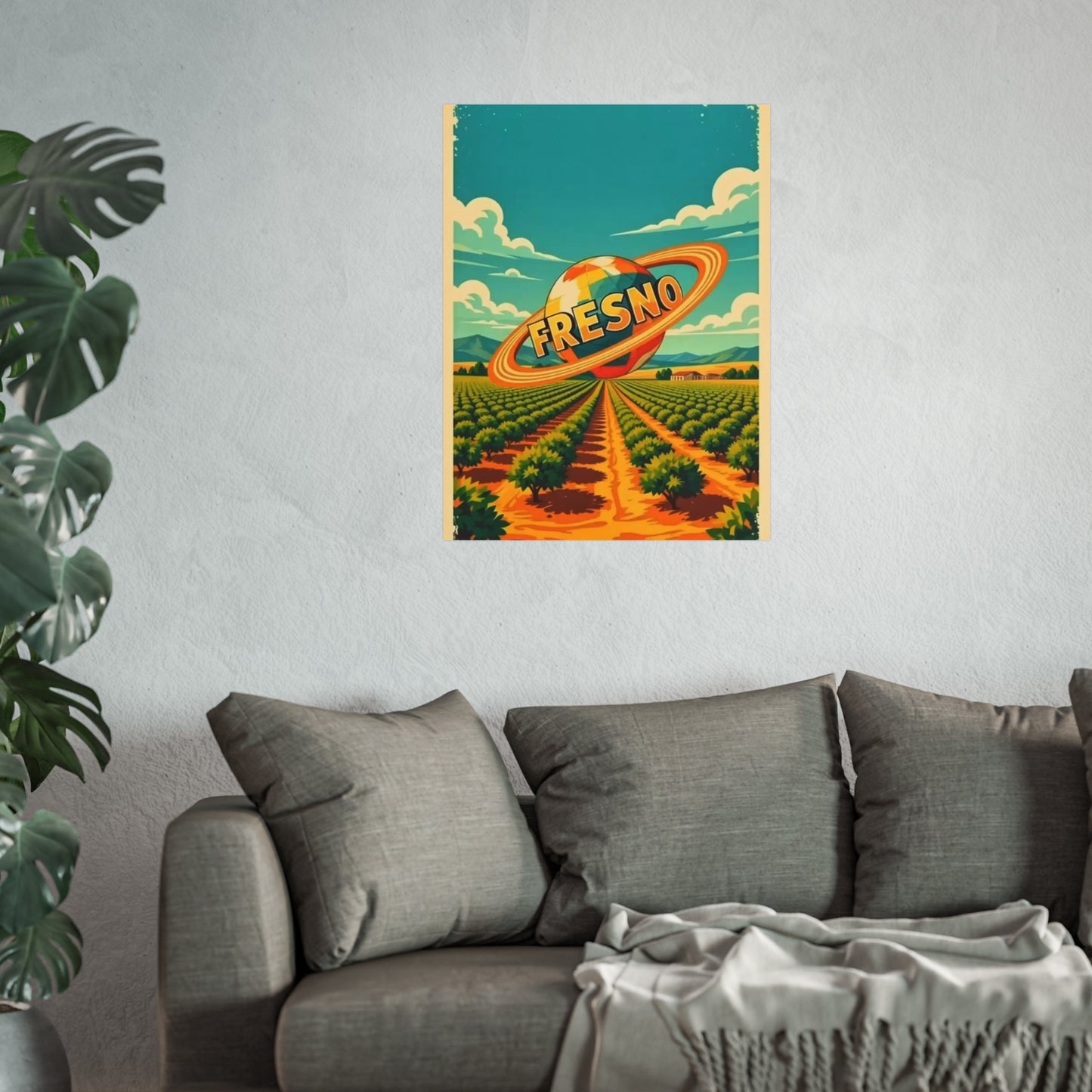 Fresno California Vintage Retro Giclée Print Art Series Poster