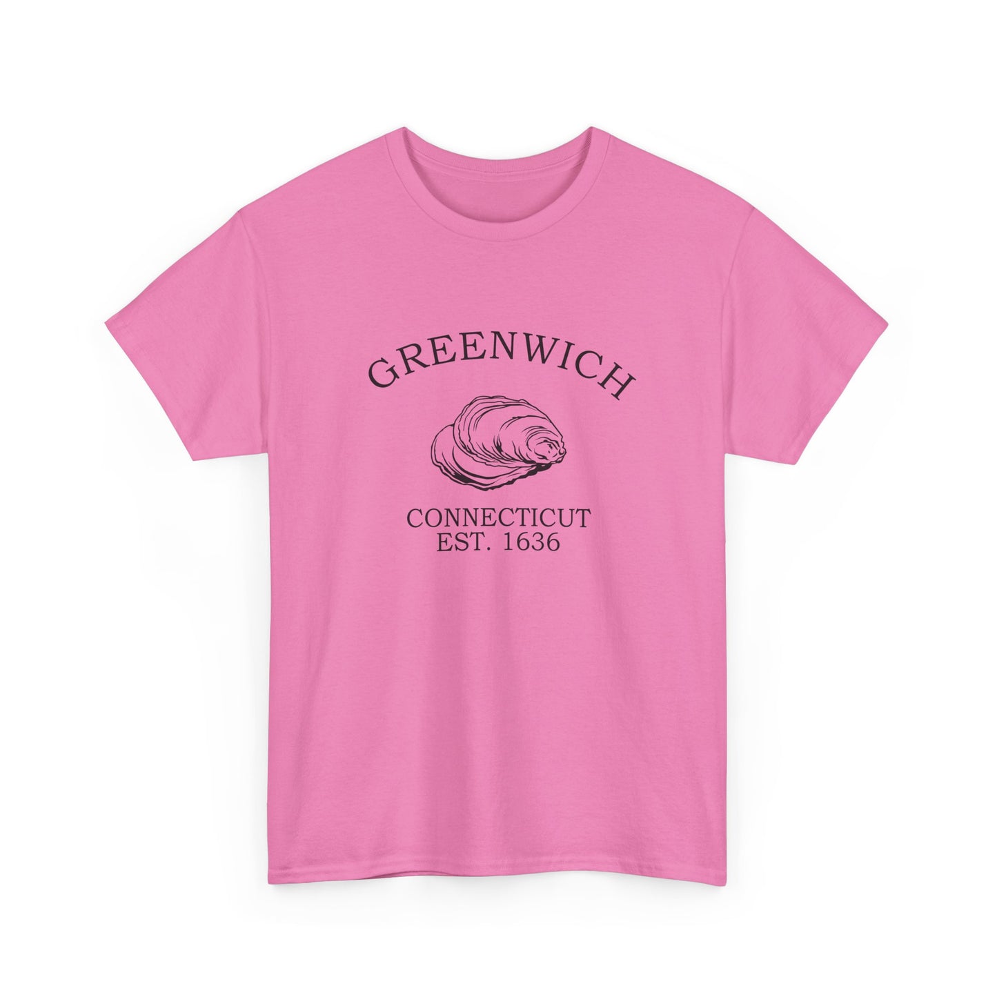 Greenwich Connecticut Vintage Retro Unisex Heavy Cotton Tee - Black Logo