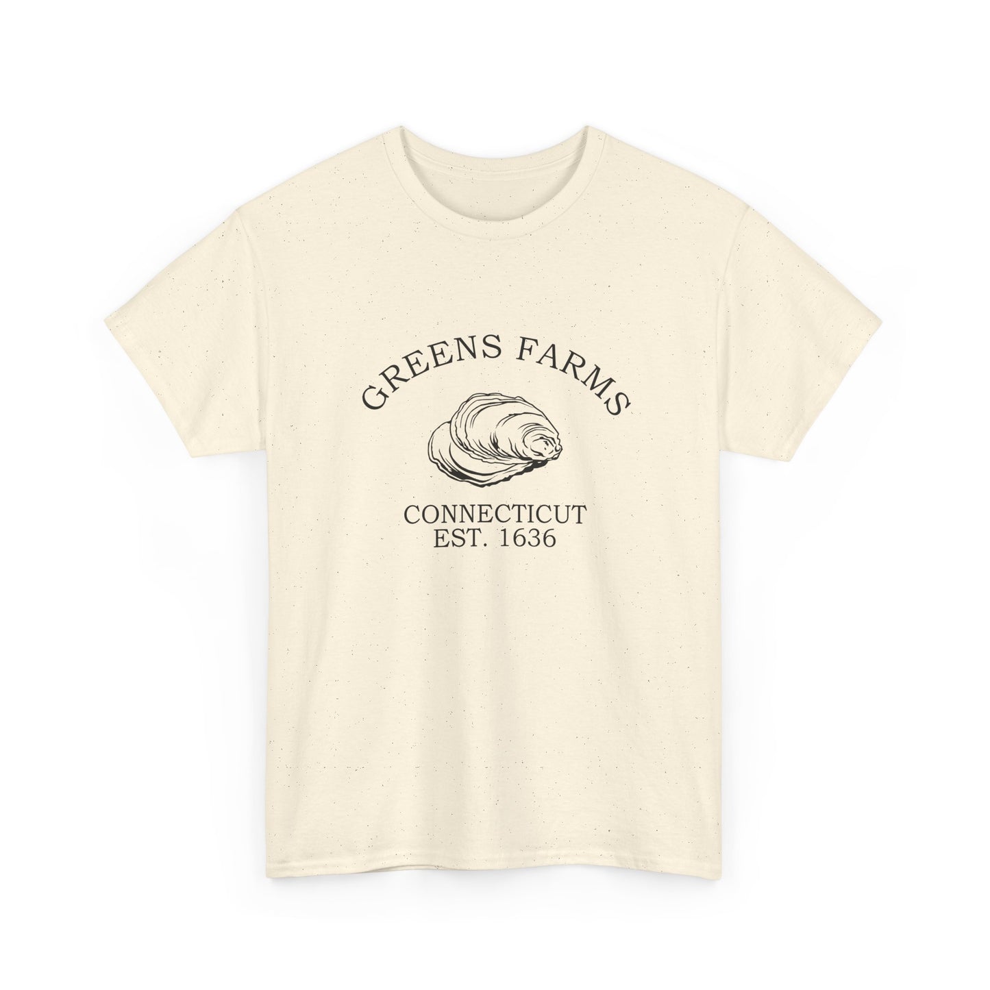 Greens Farms Connecticut Vintage Retro Unisex Heavy Cotton Tee - Black Logo