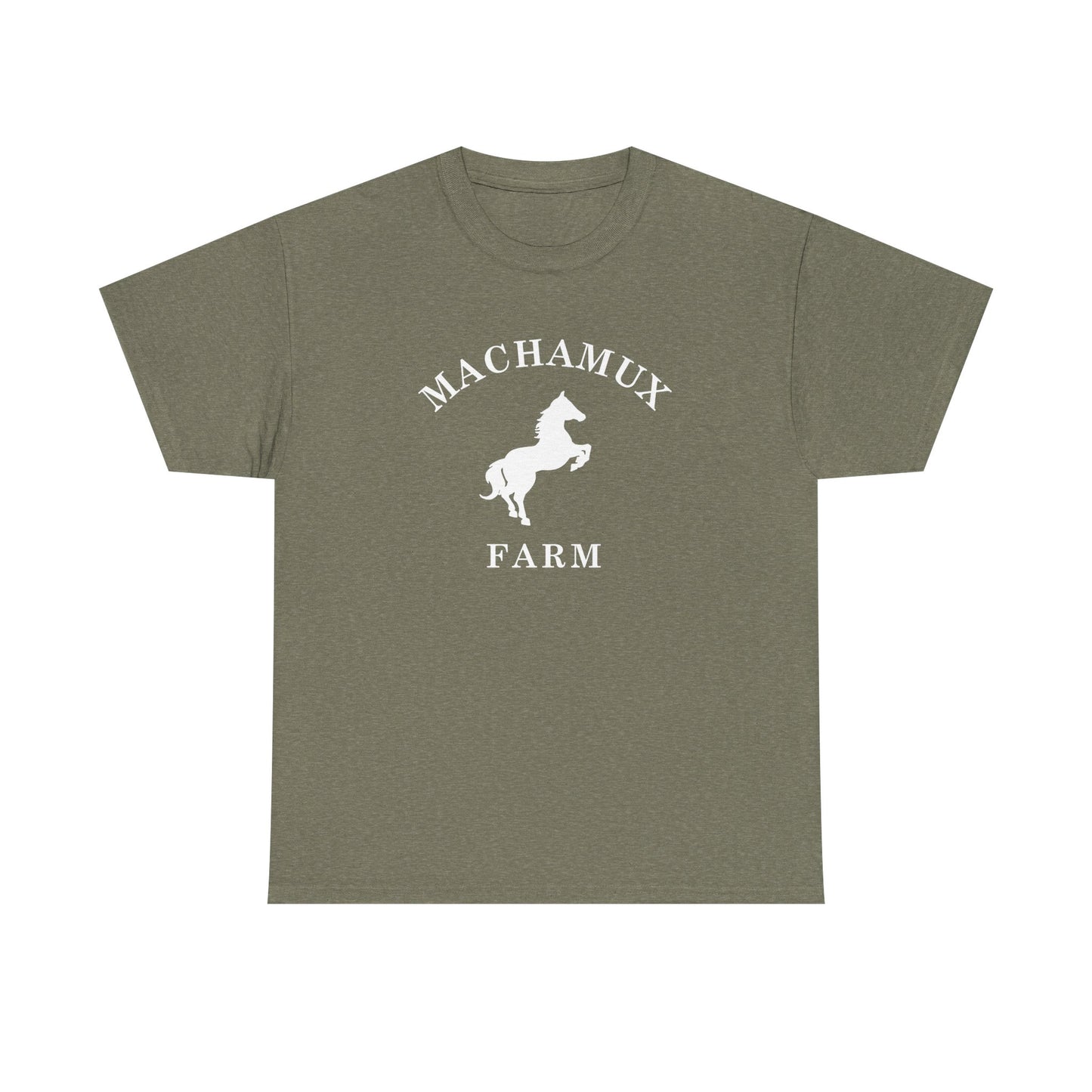 Machamux Farm Vintage Retro Unisex Heavy Cotton Tee - White Logo